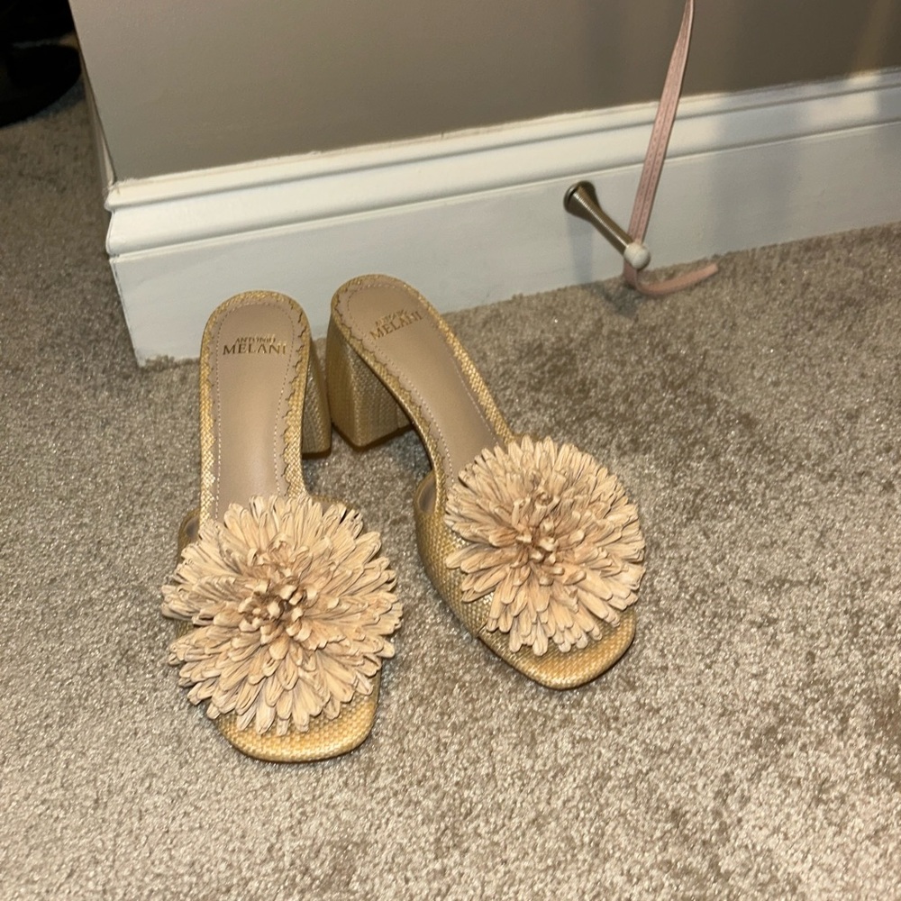 Cream Raffia Heels